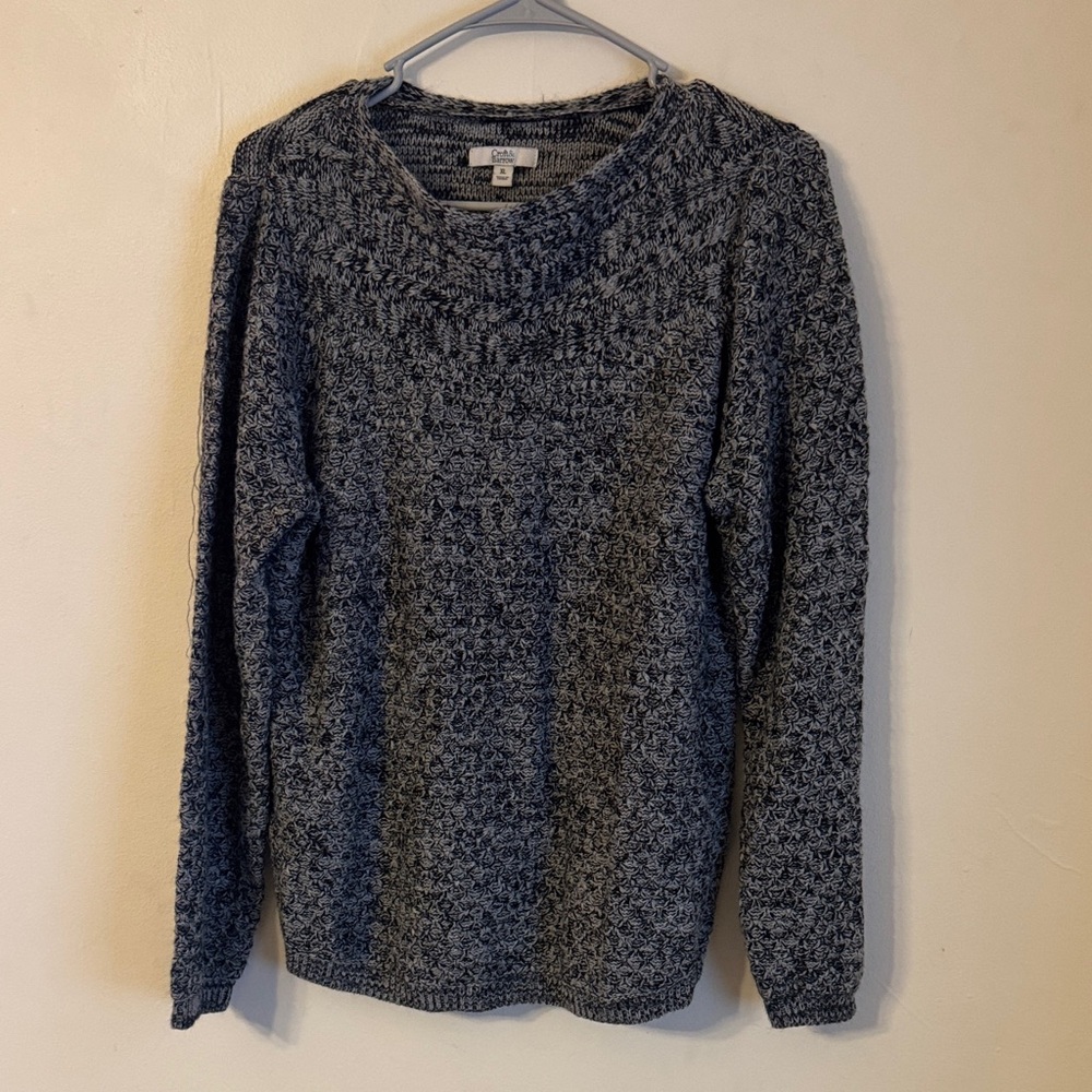 Croft & Barrow Women's Charcoal and White Knit Sweater